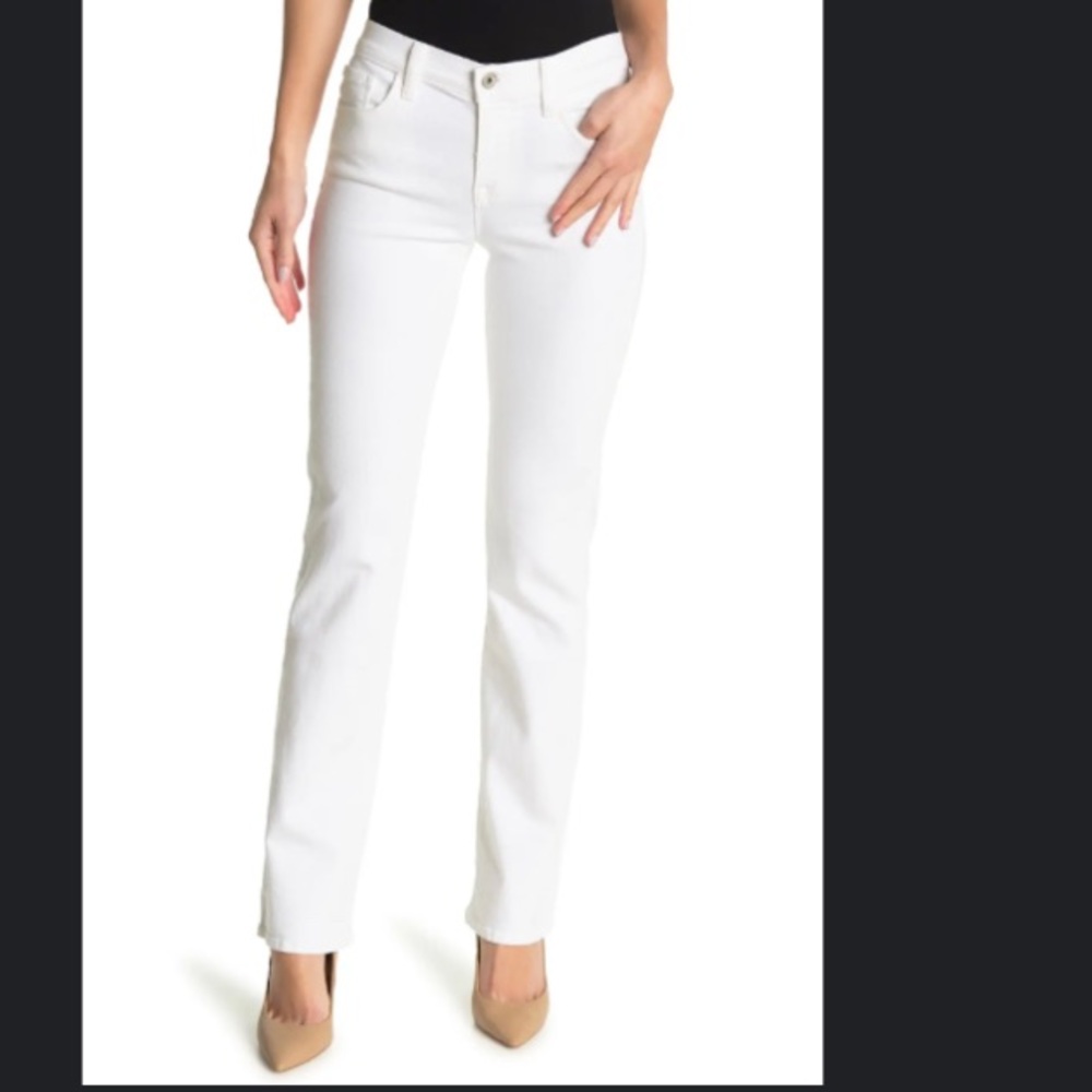 Baldwin Denim Cindy Mid Rise Boot Cut Cotton Jeans white